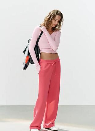Плюшеві рожеві штани жіночі zara new