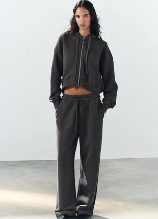 Худі жіноче сіре з блискавкою zara