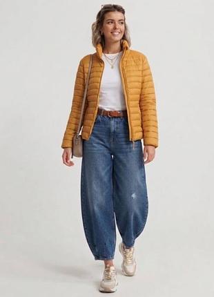 ​⚡ легкий пуховик zara woman xl (горчичный/желтый) 90% натуральный пух