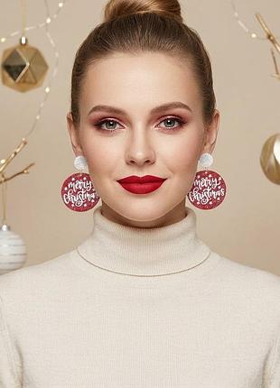 12-221/4 новогодние серьги подвески merry christmas