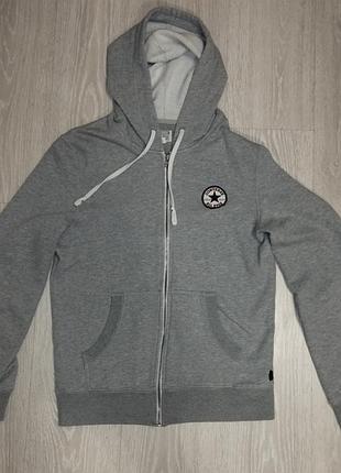 Зіп-худі converse сіре з логотипом