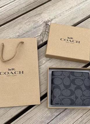 Стильный мужской кошелек портмоне coach коач монограмма кожа