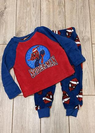 Піжама дитяча spider man утеплена, розмір 92, червоно-синя