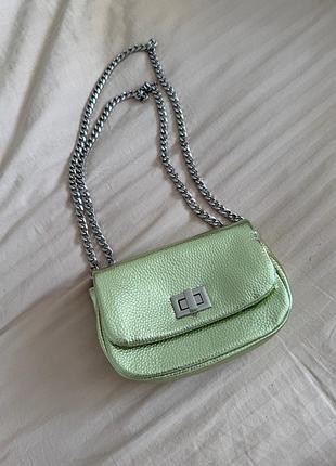 Салатова сумочка zara