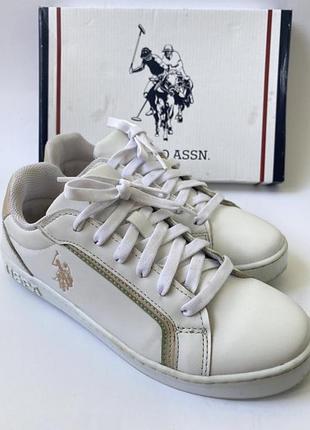 Женские белые кроссовки кеды u.s. polo assn. fleya, размер 38 (оригинал)