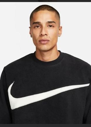 Світшот чоловічий nike club+ fleece winterized crew чорний