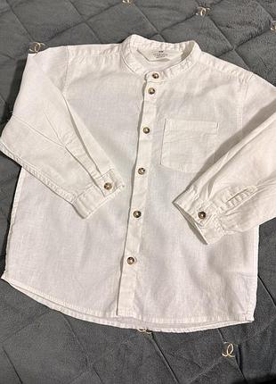 Сорочка біла h&m для хлопчика 2-3 роки 92-98 см