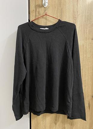 Лонгслів pull&bear чорний оверсайз