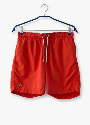 Помаранчеві чоловічі пляжні шорти lacoste (розмір s) / плавальні шорти