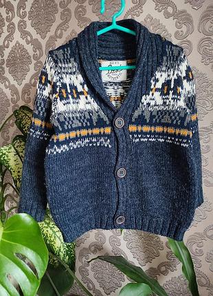 Теплый вязаный кардиган кофта matalan 4-5 лет