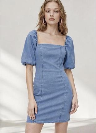 Коротка джинсова сукня cropp блакитна 4