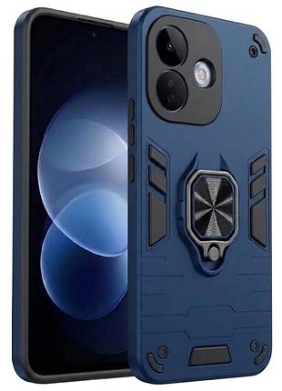 Чохол fiji defence для xiaomi redmi note 17 pro 5g протиударний бампер з кільцем підставкою dark blue