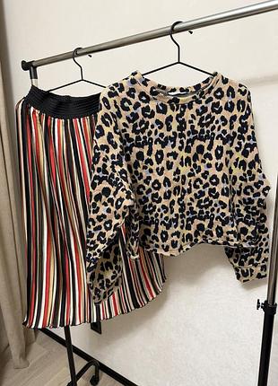 Светр жіночий zara укорочений леопардовий