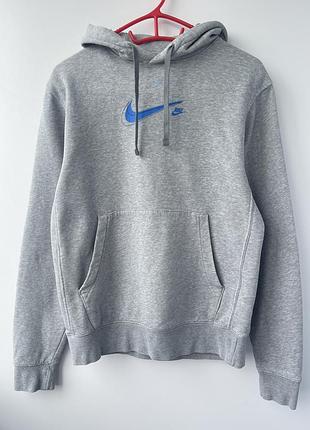 Чоловічий худі nike multi swoosh grey s сіра кофта з капюшоном