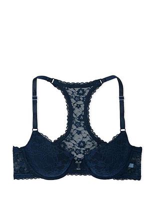 Victoria's secret мереживний бюстгальтер топ бра темно синій 36в 80в