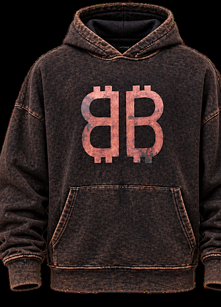 Мужское худи balenciaga bb, oversize, washed effect