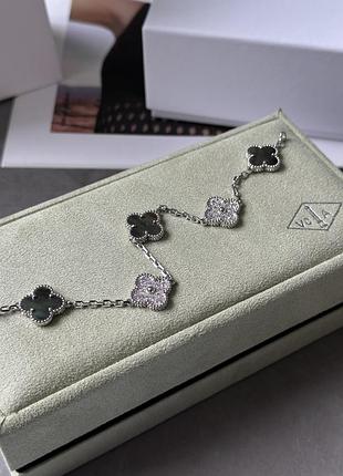 Браслет van cleef & arpels bracelet vintage alhambra blue chalcedony 18