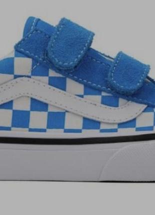 Кеди для дітей vans old skool v блакитні замшеві, розмір 34
