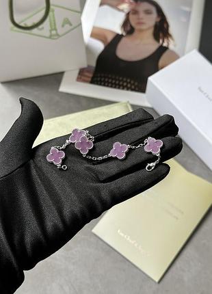 Браслет van cleef & arpels bracelet vintage alhambra onyx/diamond 18k w