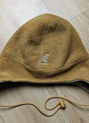 Шапка ушанка kangol флисовая двусторонняя оливковая винтаж