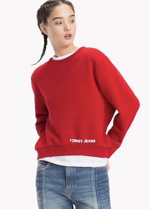 Ефектний червоний світшот від tommy hilfiger оригінал m/l в ідеалі