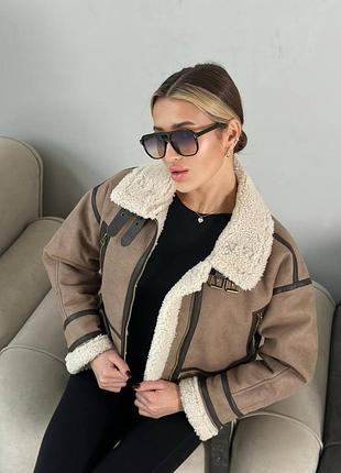 ⭐⭐⭐⭐⭐
вкорочена дублянка авіатор на хутрі 🪄