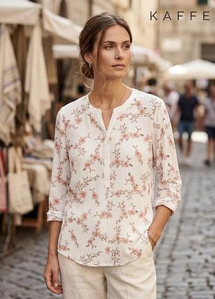 Ніжна віскозна блузка в квітковий принт kaffe (kaviola amber blouse), розмір 50-52