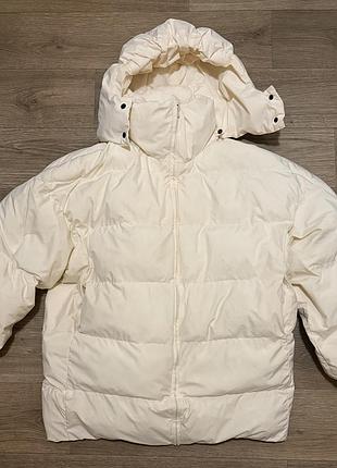 Пуховик gepur one size молочного кольору