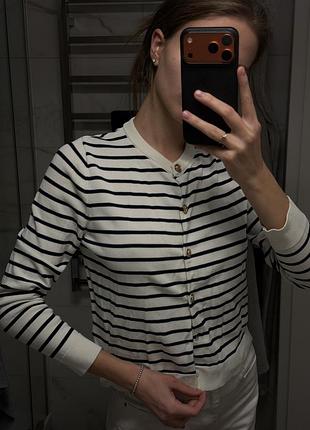 Кардиган жіночий zara у смужку на ґудзиках