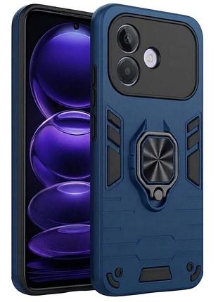 Чохол fiji defence для xiaomi redmi note 17 4g / 5g протиударний бампер з кільцем підставкою dark blue