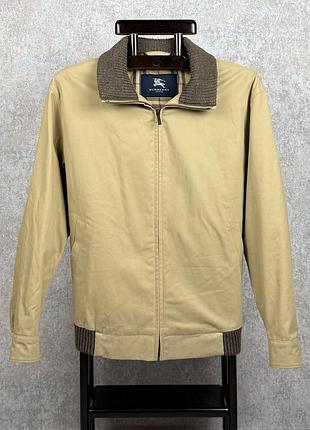 Куртка чоловіча burberry london harrington бежева бавовняна