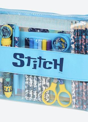 Набор канцелярии stitch в прозрачном пенале, 19 предметов