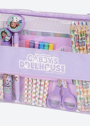 Набор канцелярии gabby’s dollhouse в прозрачном пенале, 19 предметов