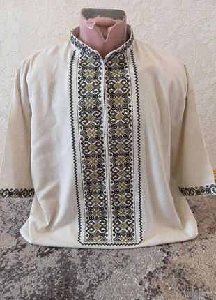 Вишиванка короткий рукав “оливкова гармонія”