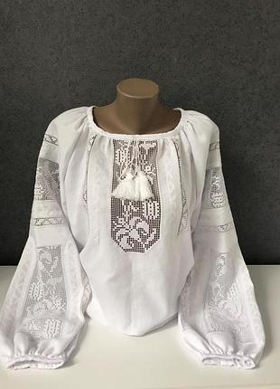 Блузка біла ажурна "кароліна"