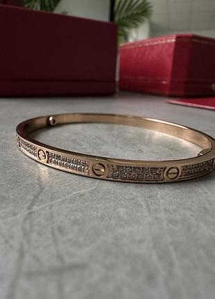 Браслет cartier love diamond 18k yellow gold bracelet 18