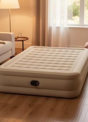 Матрац надувний двоспальний з насосом intex, матрас ліжко, надувний матрас на кожен день, надувний спальний матрац, pys