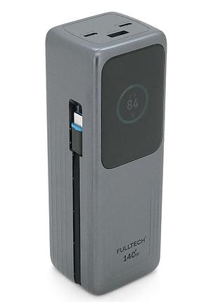 Повербанк для ноутбука fulltech fp34 30000mah 140w pd с быстрой зарядкой, usb type-c, usb type-a