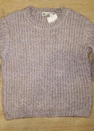Пухнастий светр, пуловер з люрексом h&m