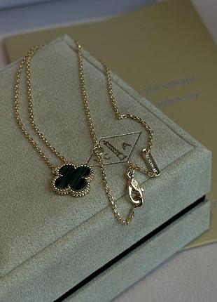 Подвеска van cleef & arpels pendant vintage green malachite k18 yellow gold