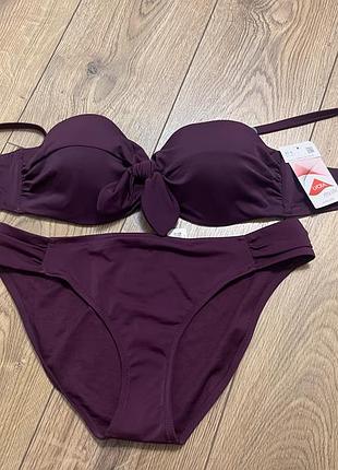 Роздільний купальник lycra винного кольору 85b/42