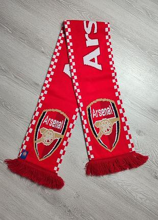 Шарф arsenal fc в'язаний двосторонній червоно-білий акрил