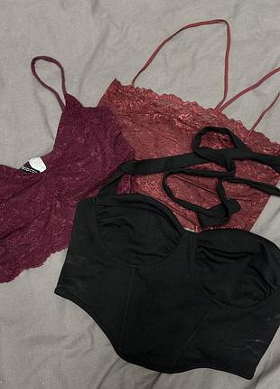 Набір жіночих топів h&m мереживні та корсетний