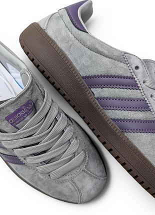 Жіночі кросівки adidas bermuda grey сірі з  фіолетовим