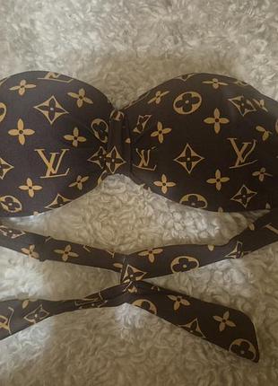 Верхня частина купальника louis vuitton бандо коричневий