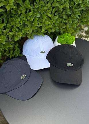 Кепка lacoste (лакост), бейсболка літня спортивна з козирком для повсякденного носіння білий