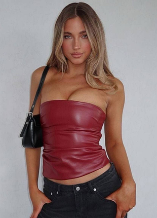 Топ y2k dollskill кожаный