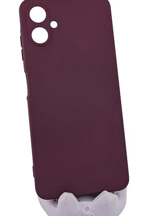 Чохол silicone case для samsung galaxy a06 / a065 бампер soft touch з мікрофіброю бордовий