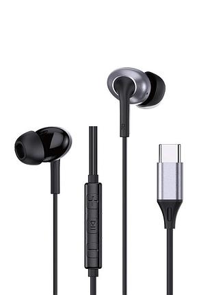 Навушники дротові wiwu eb318 stereo wired earbuds eb318 (type-c) black