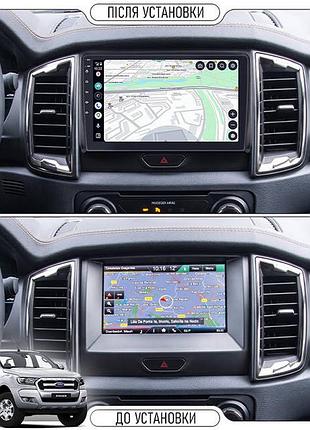 Магнитола lesko совместима с ford ranger iii рестайлинг 2015-2019г 9" 2/32gb carplay 4g wi-fi gps prime 1